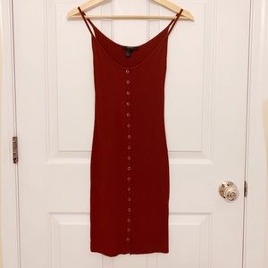 Burgundy button up dress
